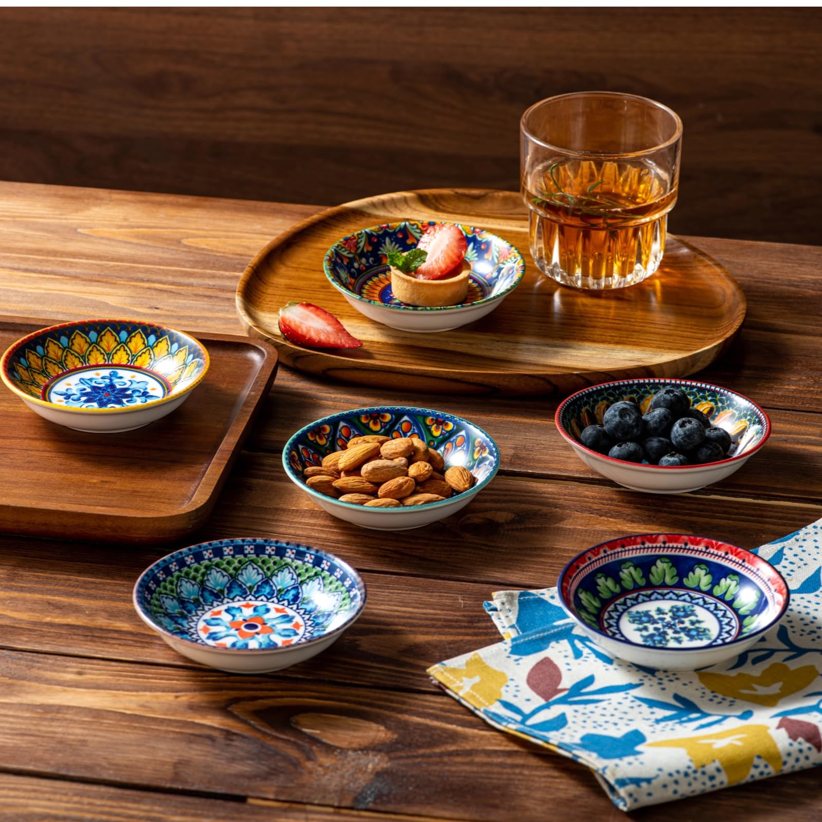 Besmeety Keramik 6x Dipschalen Set, Soja Saucenschälchen, Dip Schälchen, Tapas Schalen Set, Snackschalen, Sushi Set, Servierschalen, 10.3cm Küche, Haushalt & Wohnen