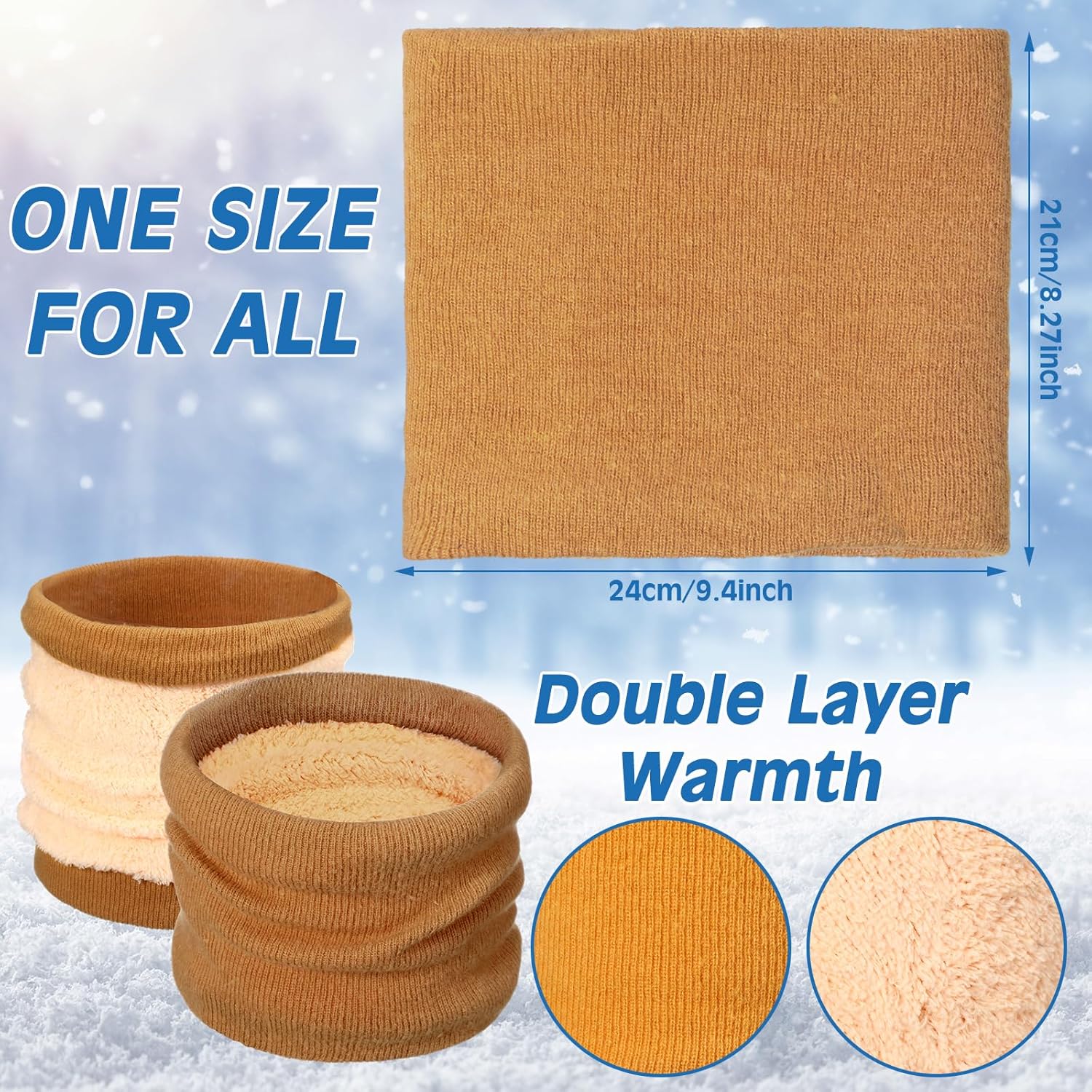 9 Pcs Winter Neck Gaiters for Men Neck Warmer Women with Thermal Thick Windproof Fleece Knit Ski Mask Scarf for Cold Weather - Image 2