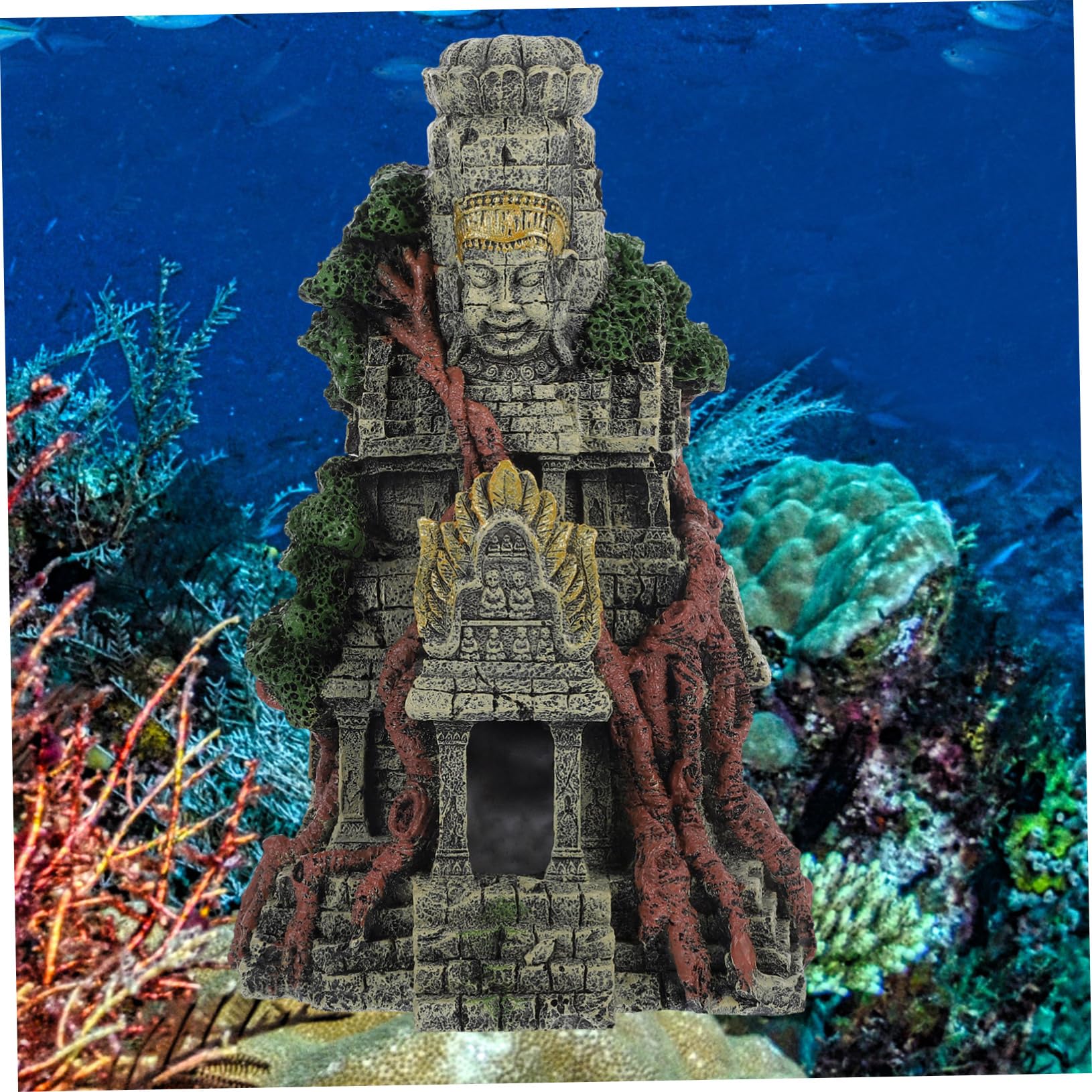 Adorno De Pecera Templo De Acuario Decoración De Resina Duradero para Acuario