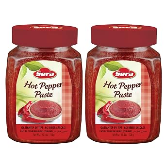 Sera Hot Pepper Paste 25.4 Oz Jar 2 PACK | No Sugar | No Artificial Preservatives | Add a Unique, Peppery and Spicy Flavor to Your Dishes | Great as a Spread or In Sandwiches!