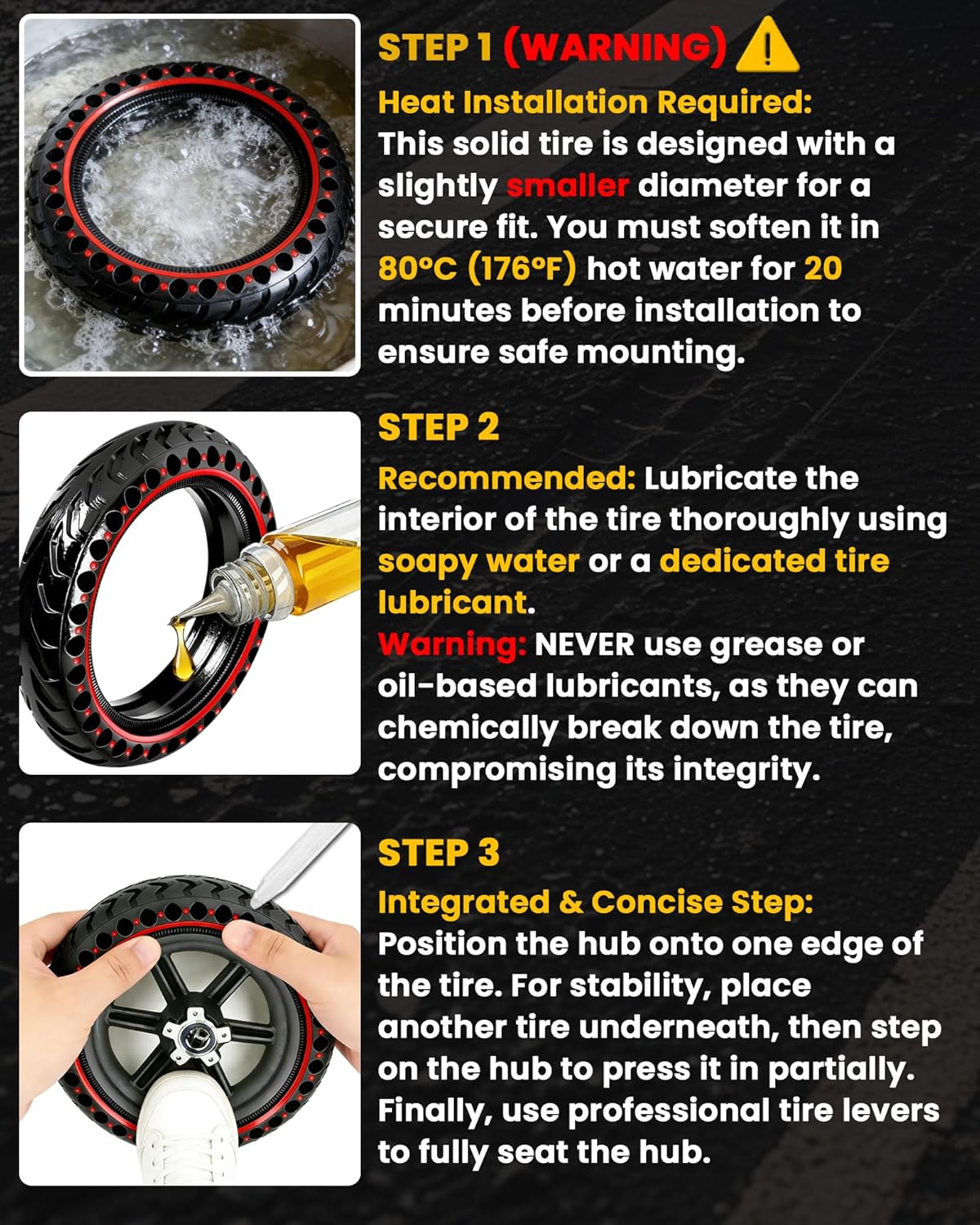 2-Pack 50/75-6.1 Scooter Tires Tubeless, Upgrade Your Scooter with 8.5x2.0 Airless TIres, 8 1/2 x2 Replacement Tyres Compatible with Gotrax GXL V2/XR/APEX, Hiboy S2, Xiaomi 3/3 Lite/M365