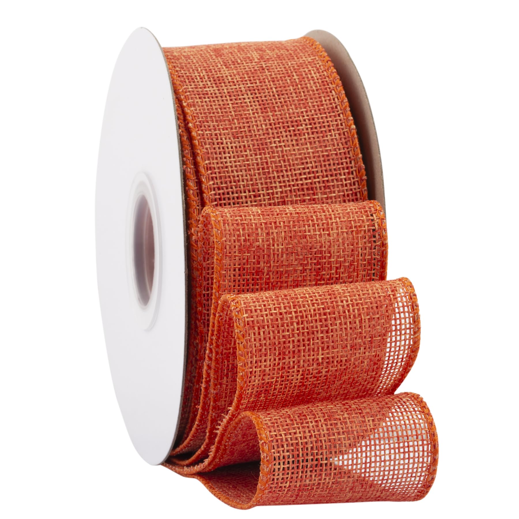Ribbonitlux Honey Peach Burlap Wired Ribbon, 50mm x 18 Meters, Wired Edge Burlap Ribbon for Gift Wrapping Big Bow, Wreath