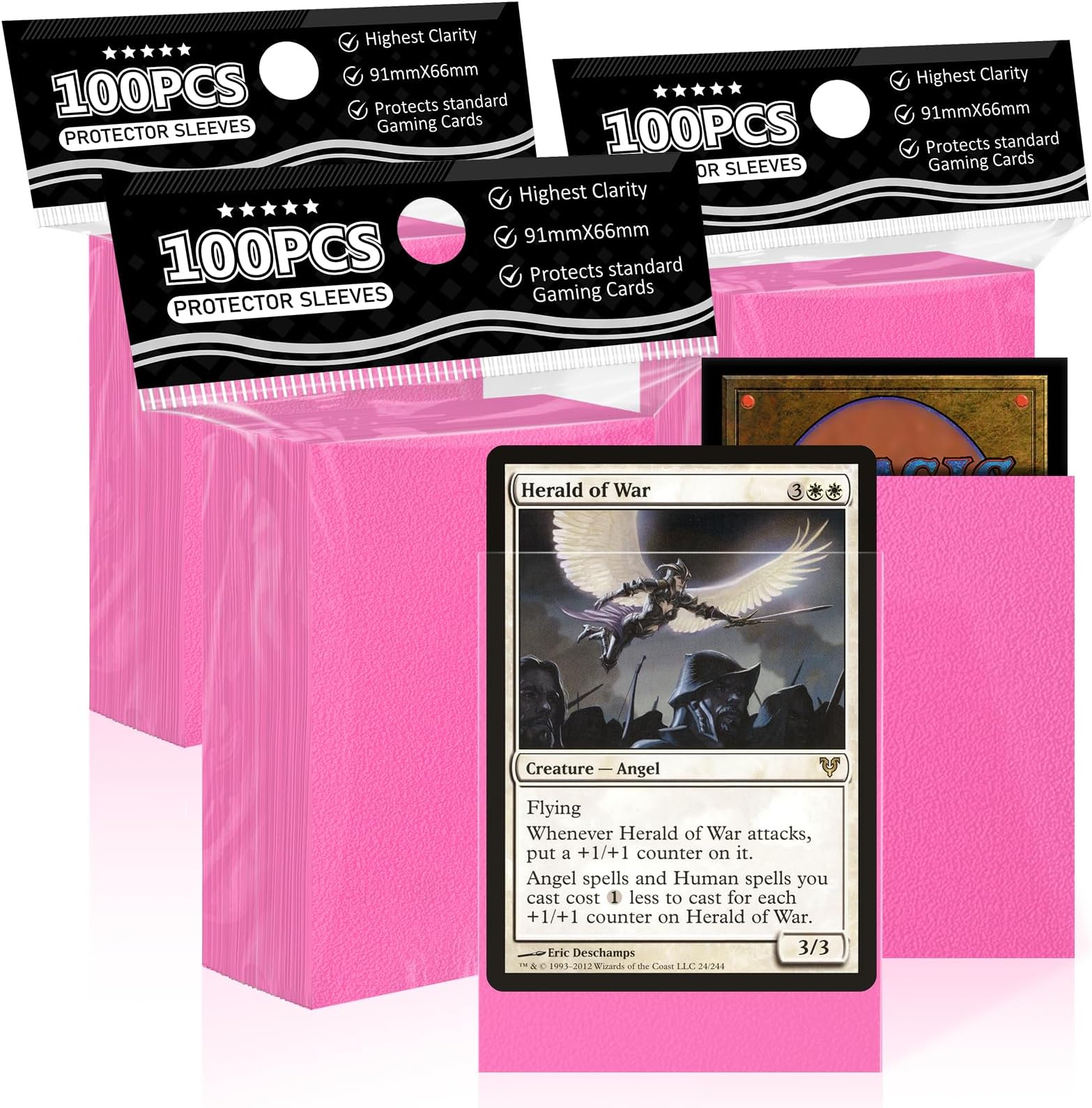 KING Sleeve TCG Card Protectors - Standard Size Pink 80 Count Matte Finish