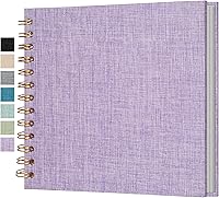 Vista 41 de Álbum de fotos autoadhesivo para scrapbook, páginas grandes, libro de recortes de lino, con capacidad para fotos de 2 x 3, 4 x 6, 5 x 7, 8 x 10