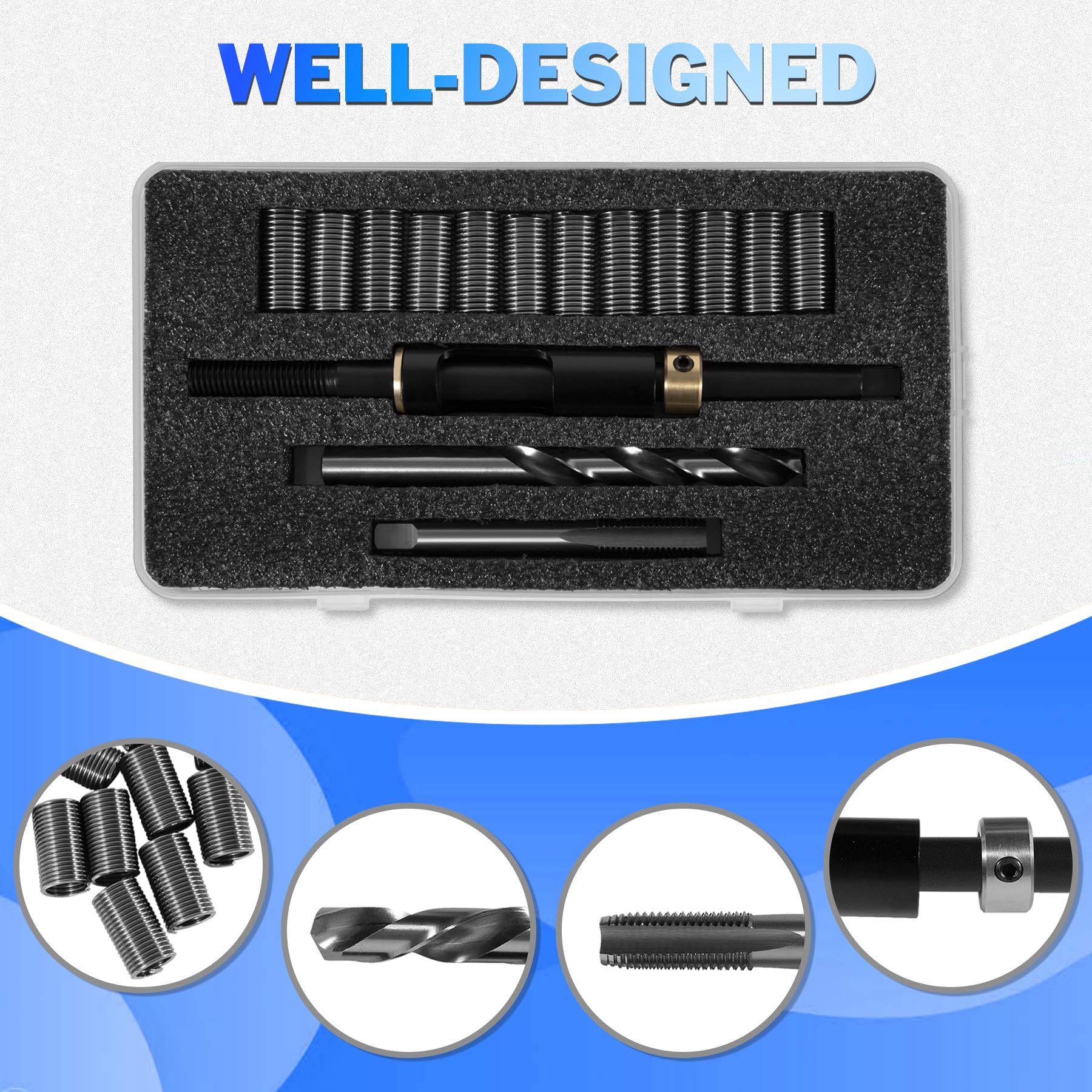 Amazon.com: GOKESHFLY M11X1.5 Metric Head Bolt Thread Repair Kit 