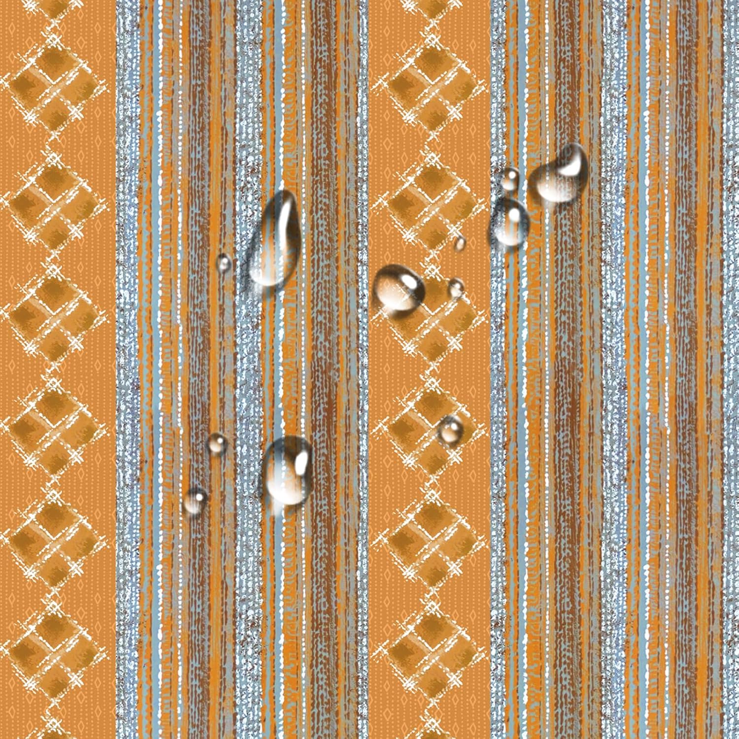 Vintage Striped Diamond Peel and Stick Wallpaper, Self-Adhesive, Removable, Orange and Silver, Thickened Material for Home Office, Living Room, Dining Room, 17.3x118 Inch