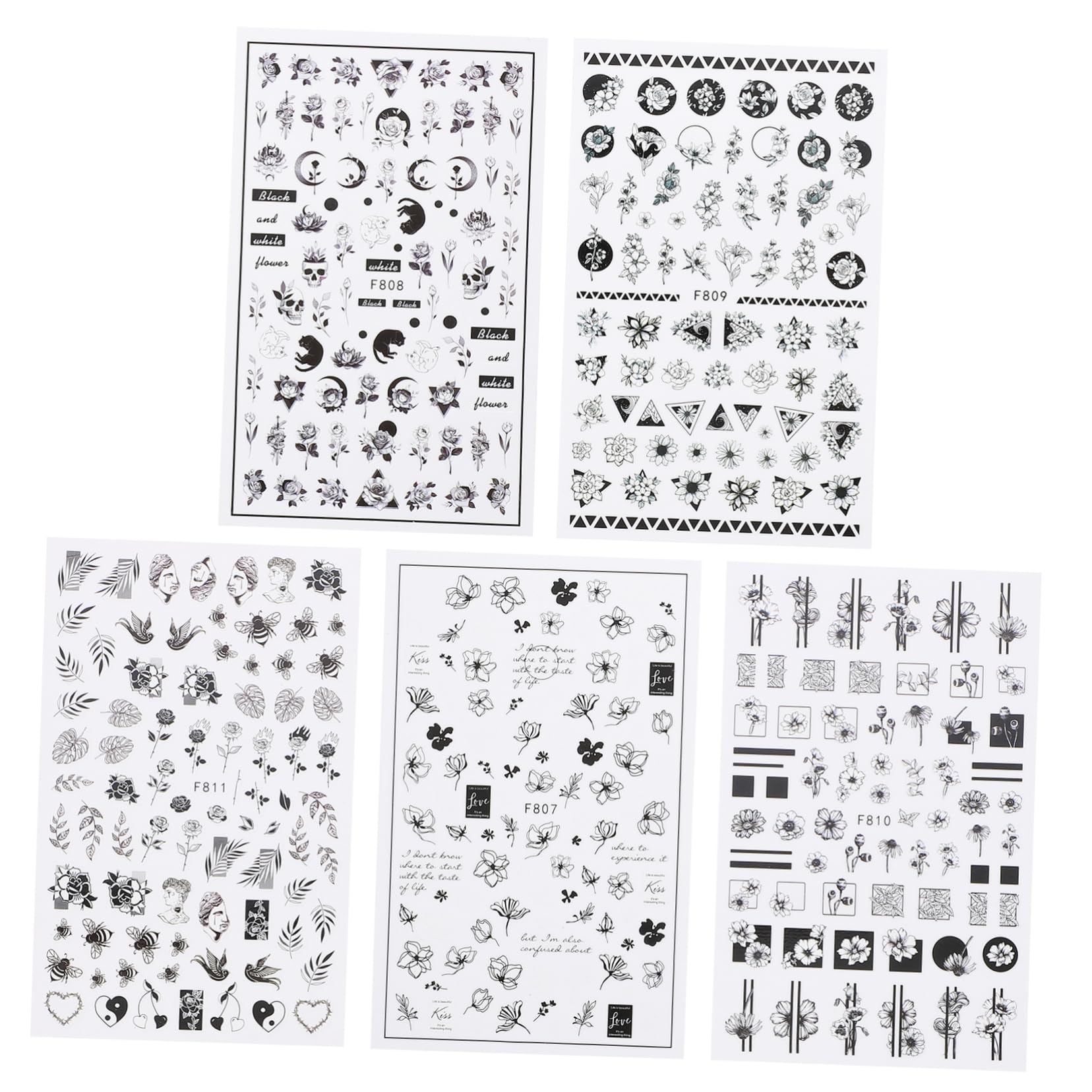 4 Set Adesivi Per Unghie Fiori Decorazioni Per Unghie E Per Feste E Occasione Speciali Facile Applicazione Per Nail Art Creativa E Personalizzata 10 Fogli*4