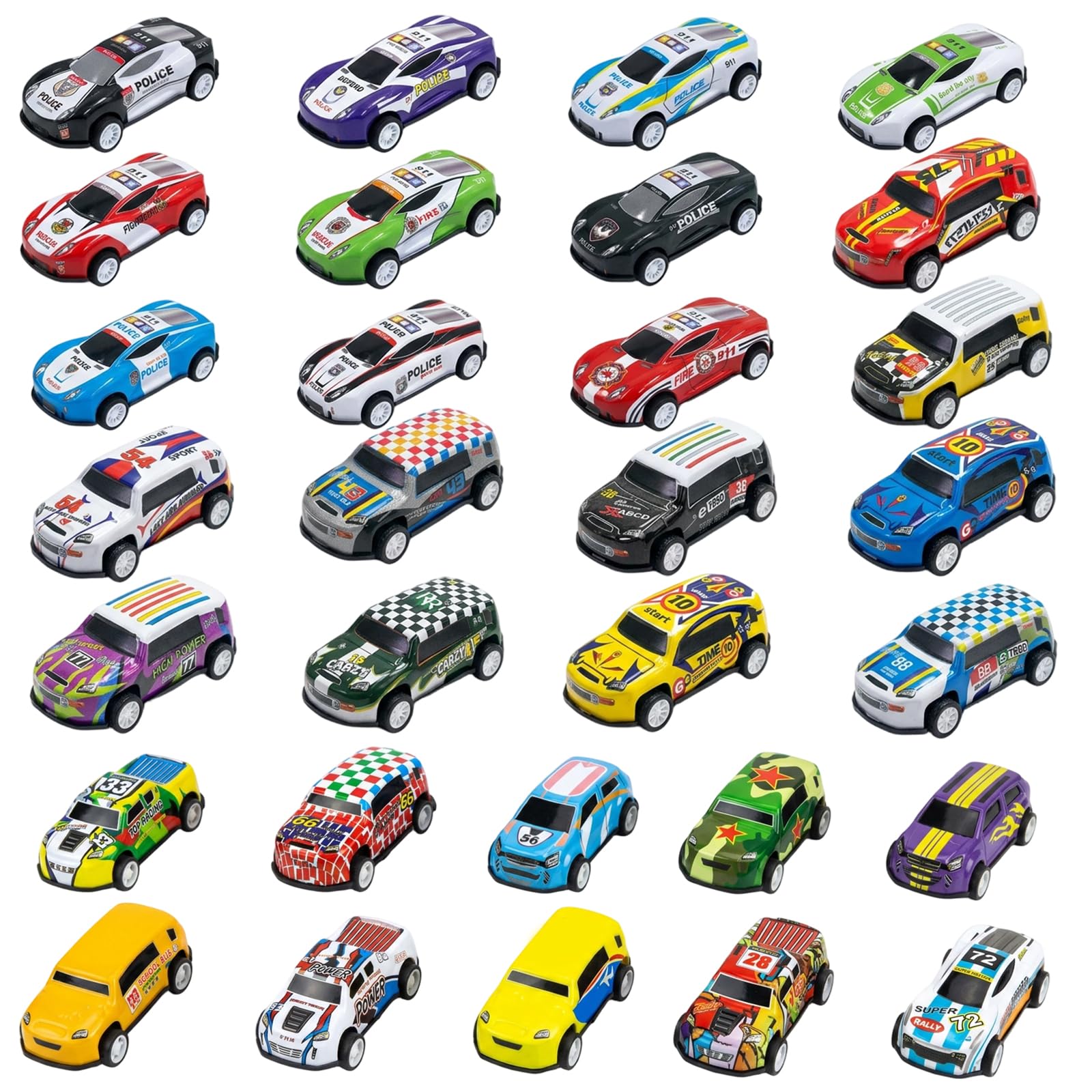 WaaRiuQ 30Pcs Pull Back Toy Cars,Car Toys,Mini Cars, Set