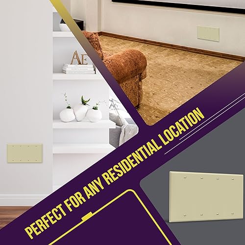 Miniatura 4 de Enerlites Blank Device Cover - Placa de pared, acabado brillante, tamaño 4 bandas, 4.50 x 8.19 pulgadas, policarbonato termoplástico irrompible,