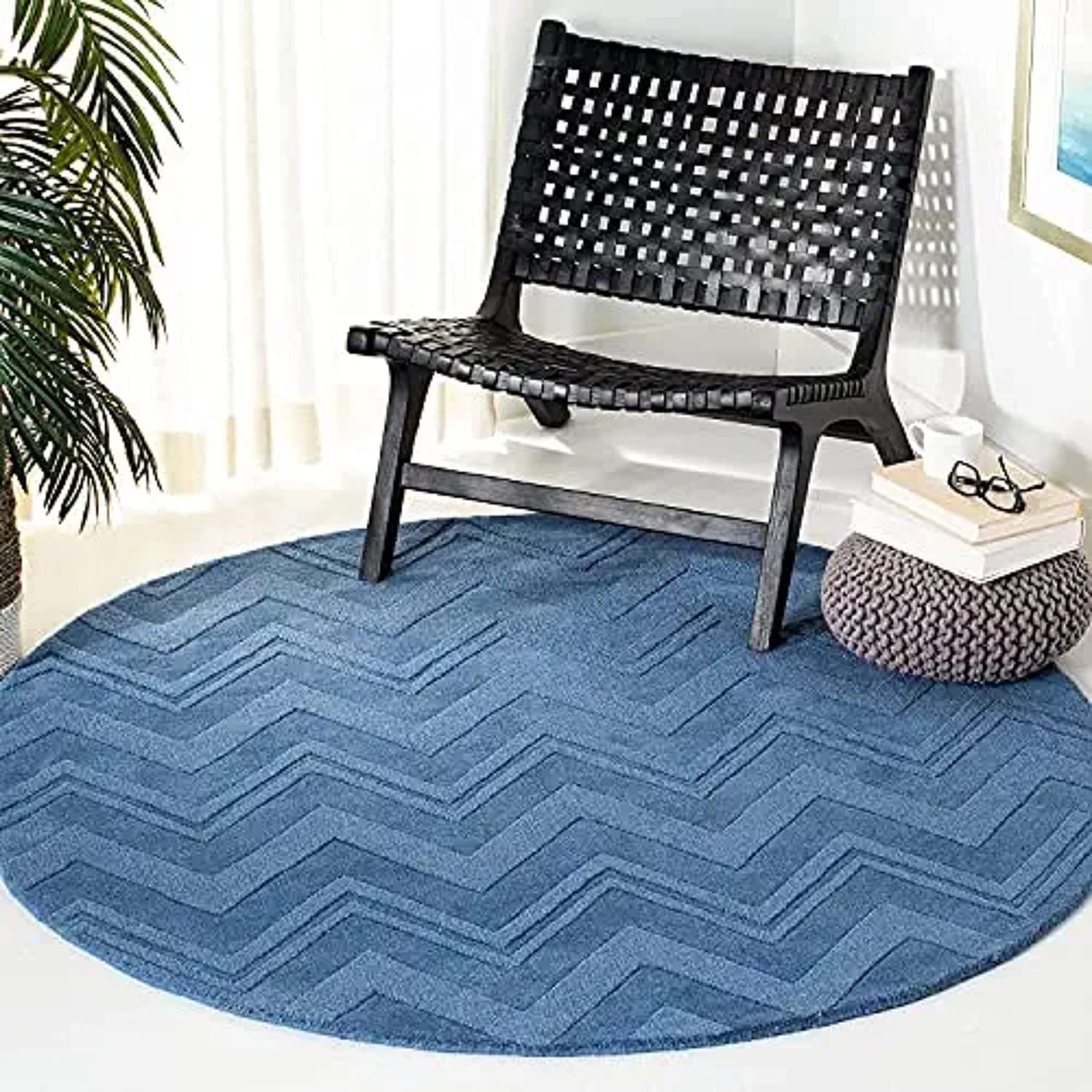 JAYSHA CARPET Export Quality Handmade Soft Woolen Round Carpets, Rugs for Living Room, Size- (4 X 4) Feet, Color-Blue-Zig. (B0BL7VR6ZW) Amazon Price History, Amazon Price Tracker
