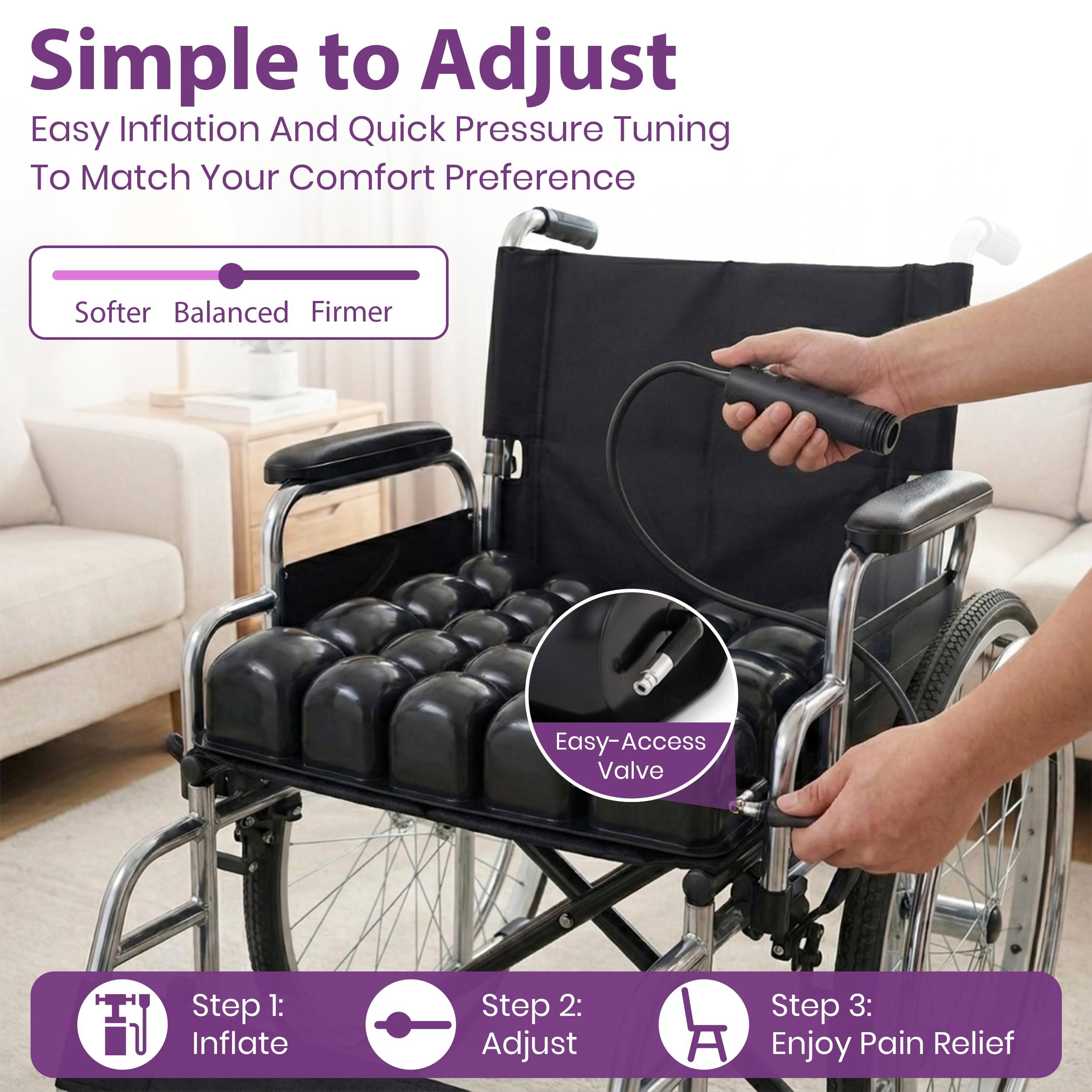 車椅子・オフィスチェアにも 3Dエアクッション 椅子用クッション 洗えるカバー付 Amazon.co.jp: 空気注入式車椅子シートクッション 18 x 16 x 3インチ