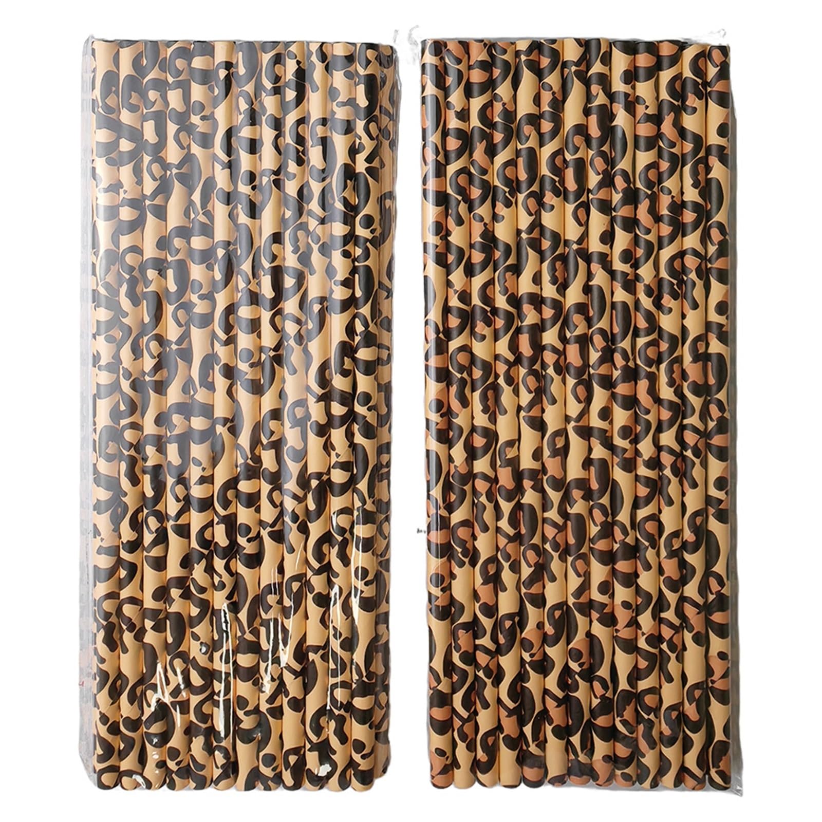 Papierowe słomki do picia 300 sztuk Leopard papierowe słomki 20cm słomki do picia Safari impreza tematyczna zwierząt upominki na przyjęcie urodzinowe(Deep Sapphire)