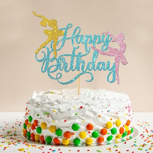 Miniatura 6 de Decoración para pastel de ballet de feliz cumpleaños, suministros para pastel de cumpleaños de niña bailarina, decoraciones de fiesta de cumpleaños