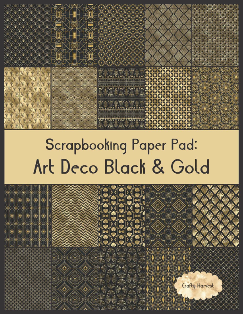 Buy Scrapbook Paper Pad Art Deco Black & Gold 20 Unique Design