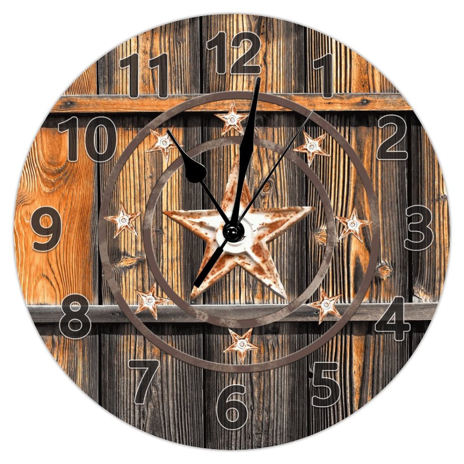 Horloge murale à piles facile à installer pour décor rustique rétro