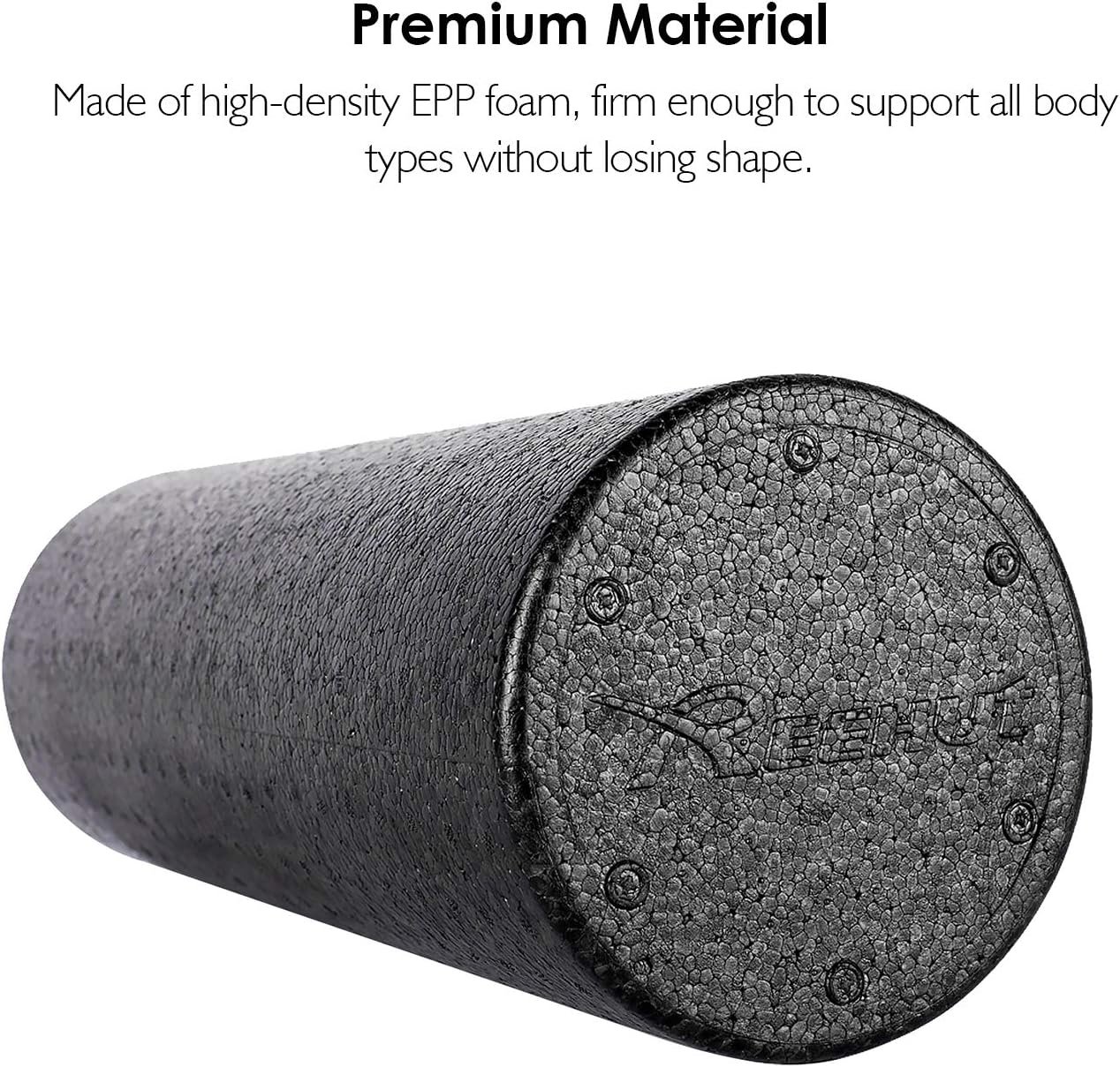 REEHUT Foam Roller - (6"x36") Firm High-Density Muscle Rollers for Deep Tissue Muscle Massage Trigger Point for Pain Relief & Pilates with User E-Book (90cm)