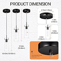 Vista 6 de 1 Paquete Accesorio de Lámpara Colgante de Techo, Luces Colgantes para Isla de Cocina Lámpara Colgante de Cristal, Accesorio de Luz Colgante