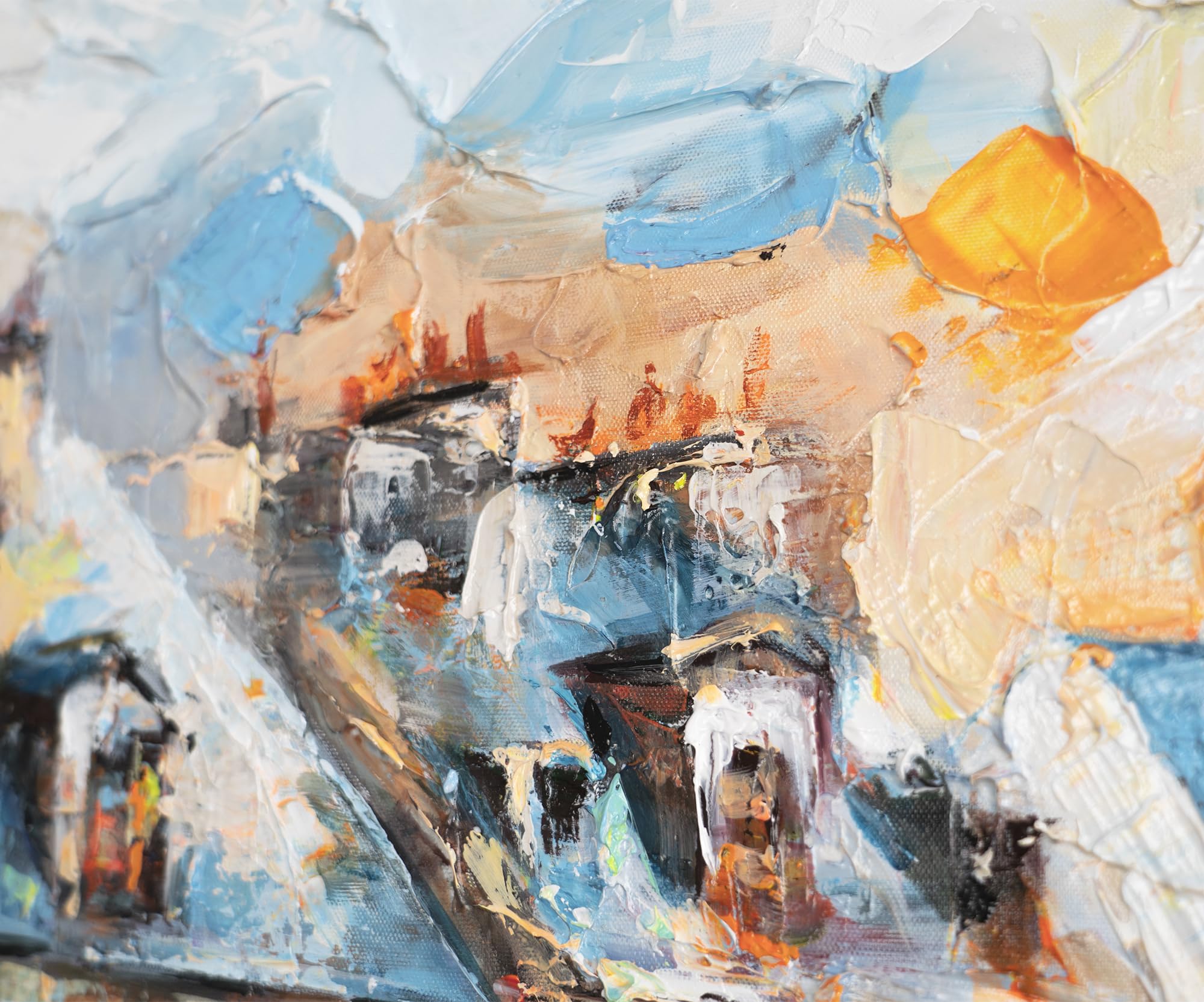 YS-Art Peinture de paysage Peintures acryliques sur toile Images modernes avec ensemble de cadre Tableau mural peint à la main Décoration de salon Véritable œuvre d'art 100x50 cm