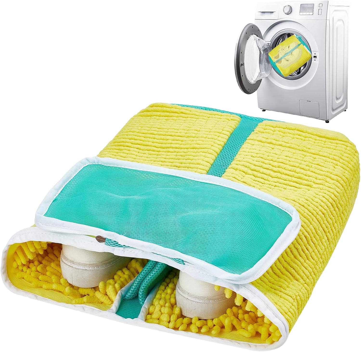 2 PCS Dual Compartment Shoe Washing Machine Bag for Washer & Dryer