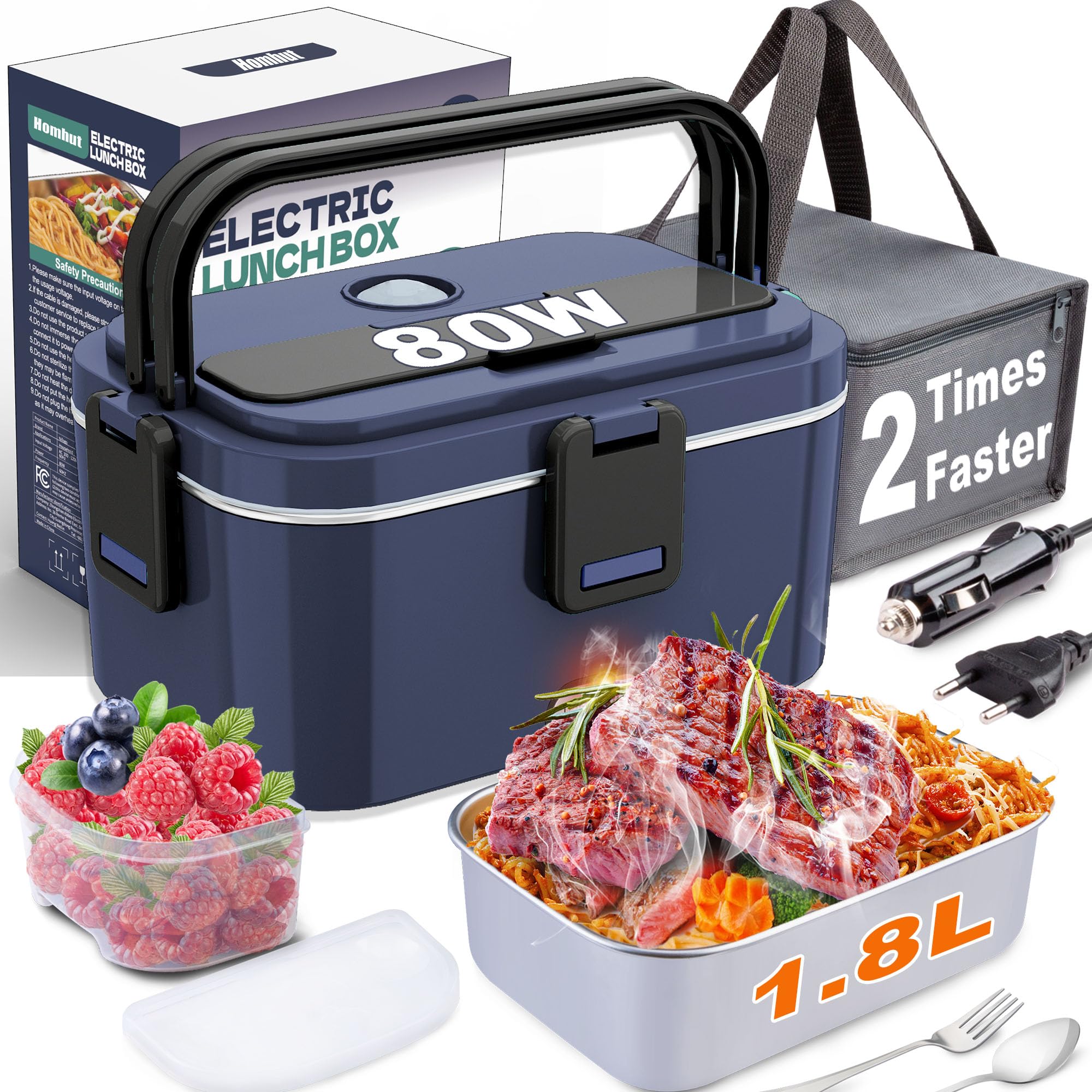 Aotto Scaldavivande Elettrico Portatile con Contenitore 2x1.5L, 80w Porta Pranzo Riscaldabile, Scalda Vivande Elettrico per Auto Camion Ufficio, Schiscetta Pranzo Riscaldabile con Borsa Termica(Verde Aotto Scaldavivande Elettrico Portatile con Contenitore 2x1.5L, 80w Porta Pranzo Riscaldabile, Scalda Vivande Elettrico per Auto Camion Ufficio, Schiscetta Pranzo Riscaldabile con Borsa Termica(Verde