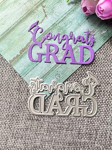 Miniatura 4 de Troqueles de metal de Congrats Grad, troqueles de corte para hacer tarjetas, troqueles de relieve para álbumes de recortes, decoración de tarjetas