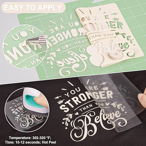 Miniatura 3 de VINYL FROG Rollo de vinilo de transferencia de calor HTV  12 pulgadas x 5 pies, vinilo crema para planchar en camisetas, vinilo de prensa de calor