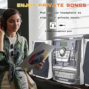 Amazon.com: HONGUT Bluetooth Vinyl Stereo Record Player, 3