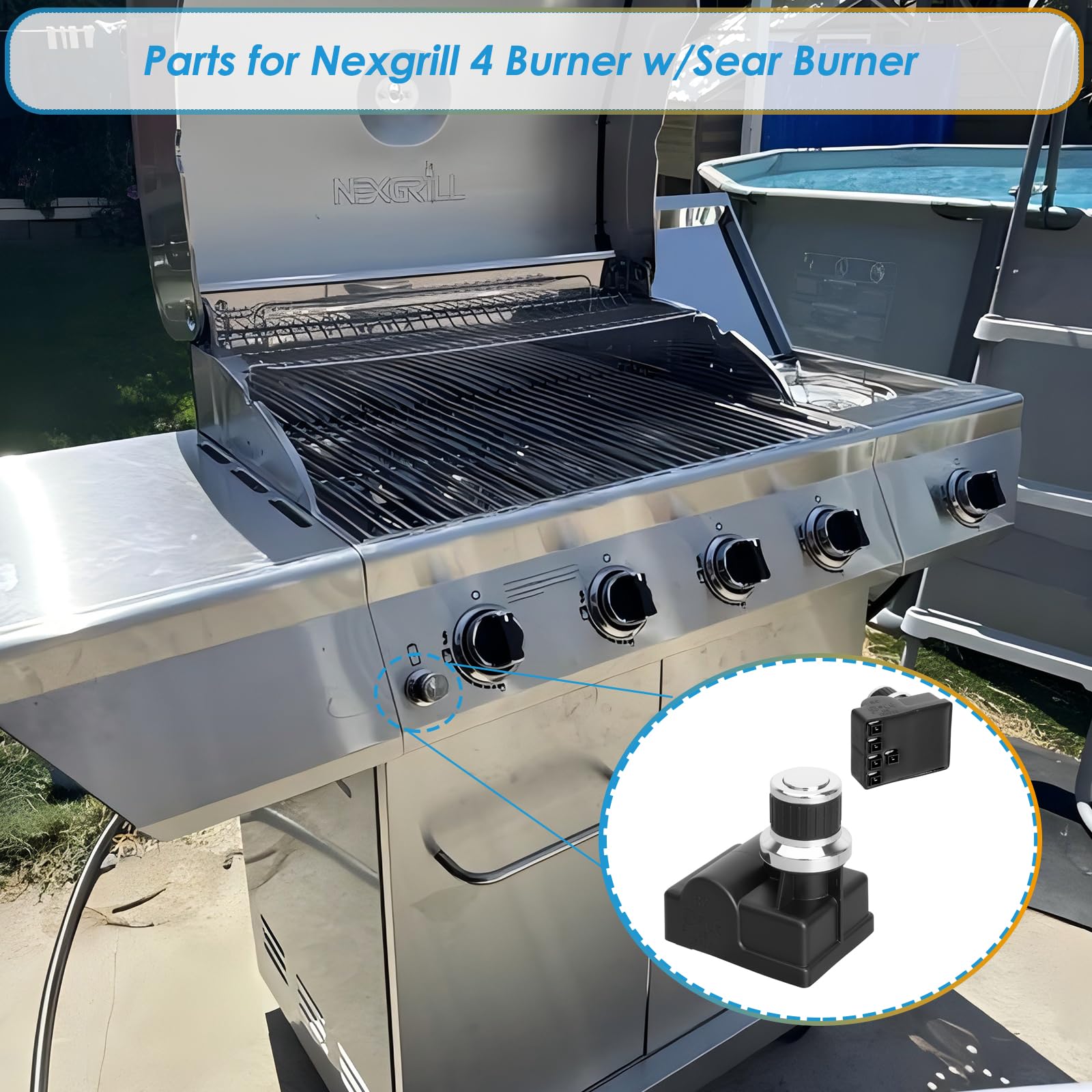 DHL-128-5Q - Kit di accenditori per griglia Nexgrill, 5 uscite, pulsante di accensione per griglia con cavo, per Nexgrill Parts 720-0830 720-0830HR 720-0958A, ricambio per Nexgrill Igniter