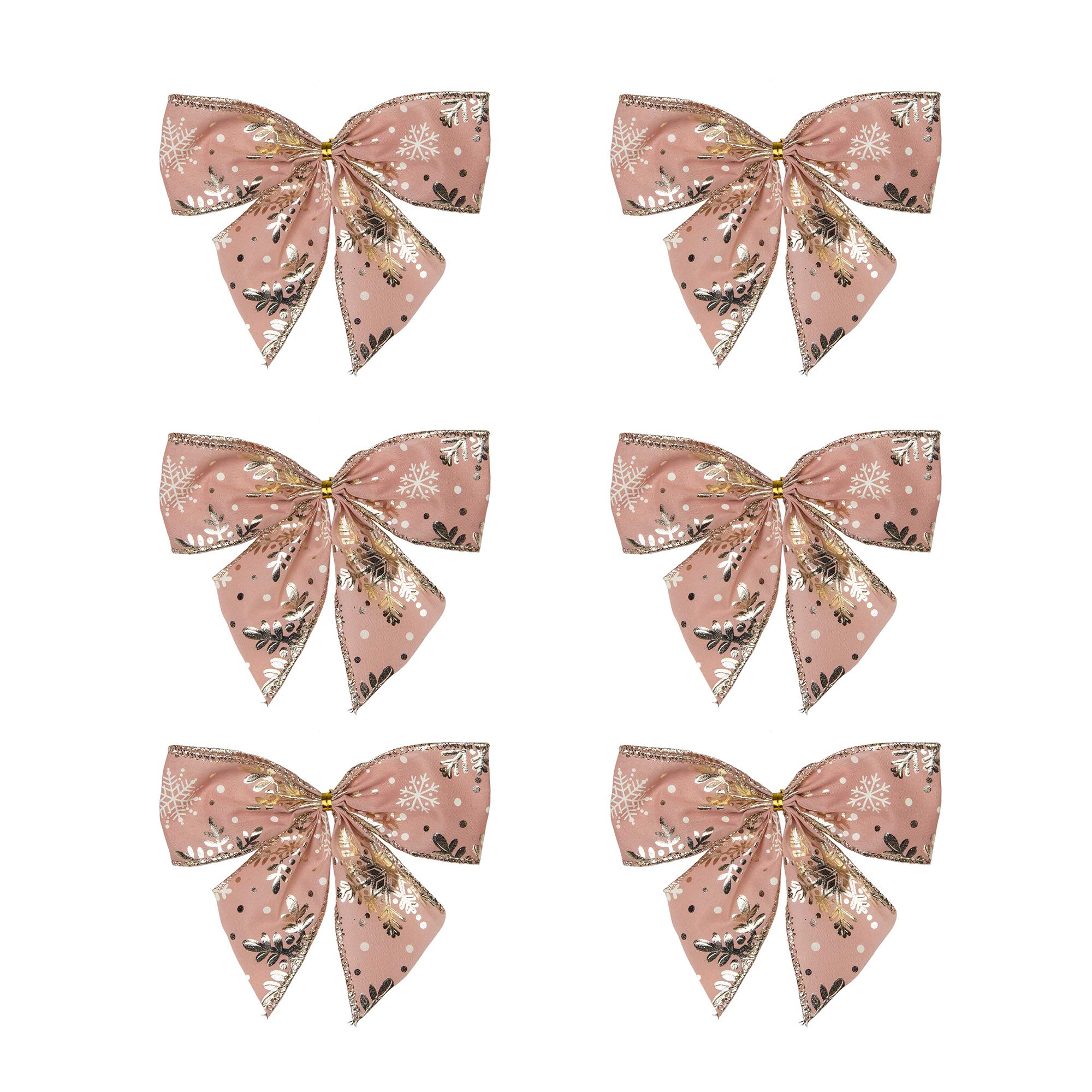 Northlight Shiny Snowflakes Christmas Bow Decorations - 5.5