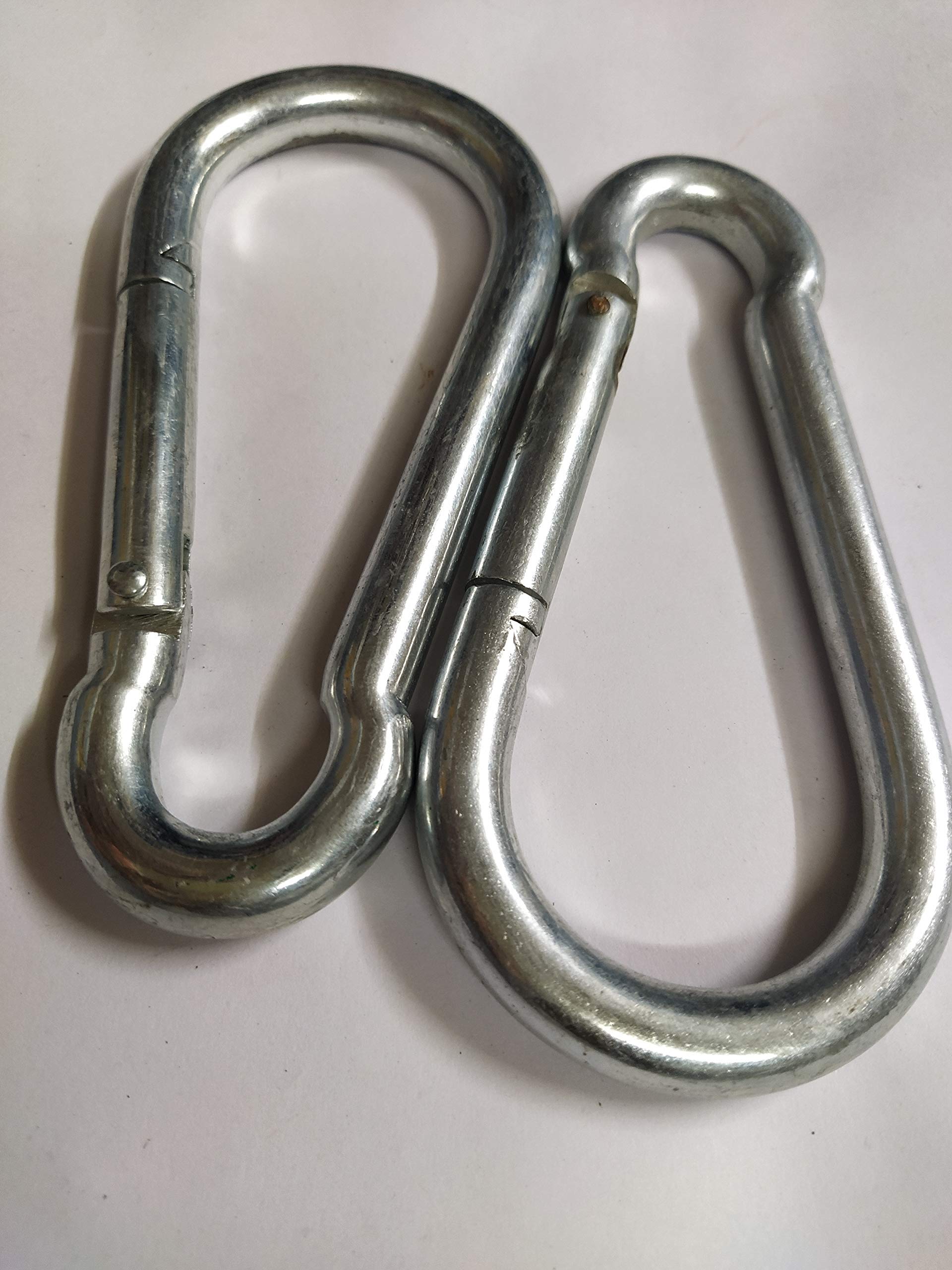 ASD Stainless Steel Spring Snap Hook Carabiner/Hook Swing Connector/Heavy Duty Multipurpose (Silver) - Pack of 5