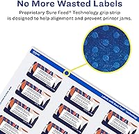 Vista 4 de Avery Durable Waterproof Rectangle Labels, Sure Feed Technology, 1" x 2", 600 Total, Oil and Tear-Resistant Waterproof Labels, Print-to-The-Edge