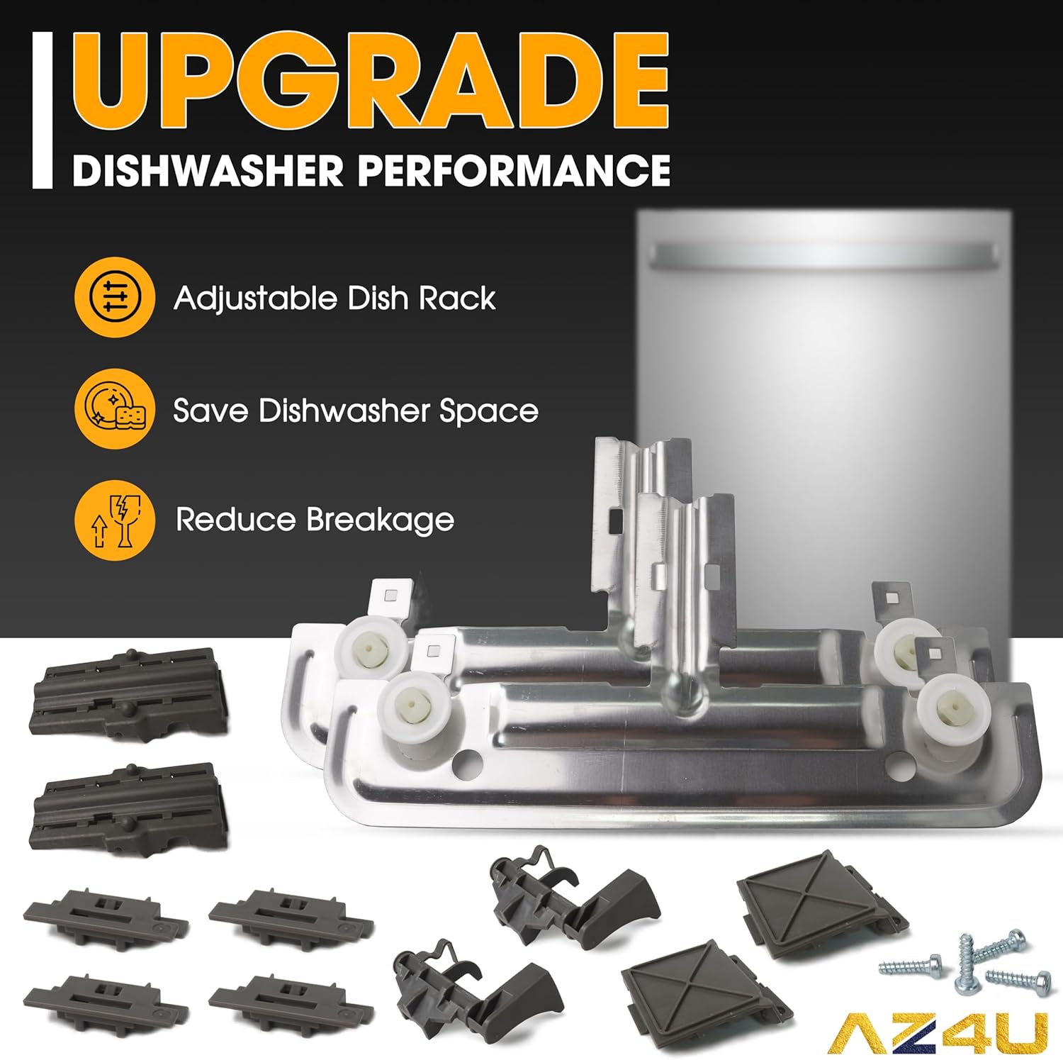 20Pcs For whirlpool W10712395 WDT730PAHZ0 Upper Rack Parts, W10712395 Whirlpool Dishwasher Upper Rack Adjuster Kit Replaces W10350375 For Kenmore, Whirlpool WDT750SAHZ0 Upper Rack Parts Dishwasher