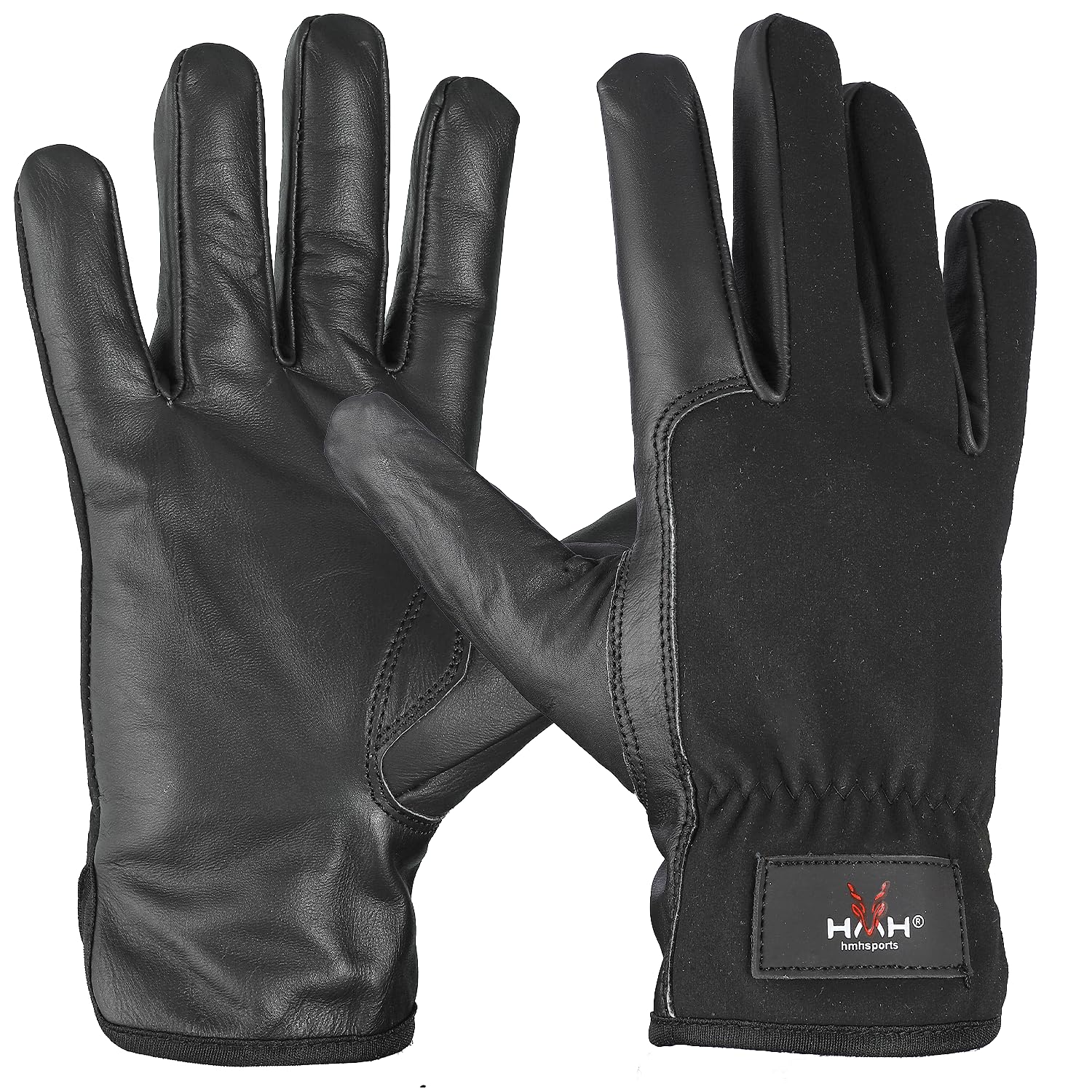 HMH Leather Gardening Gloves For Women - Heavy Duty Work Gloves Men - Dexterity Gloves – Thorn Proof Safety garden gloves mechanic builders (Black Short, M)