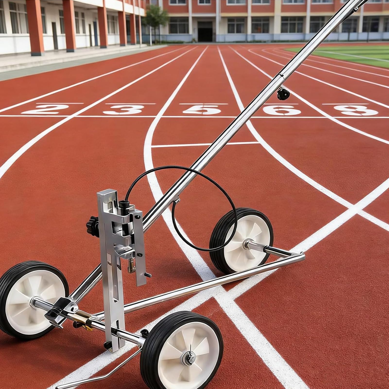 LYJIANGXIN Hand Push Cold Paint Line Striper, Portable Line Marking Machine, Wheel Line Paint Striper Machine with Sprayer-Gun & 5 Nozzles for Quick Parking Lot Striping in Tight Spaces