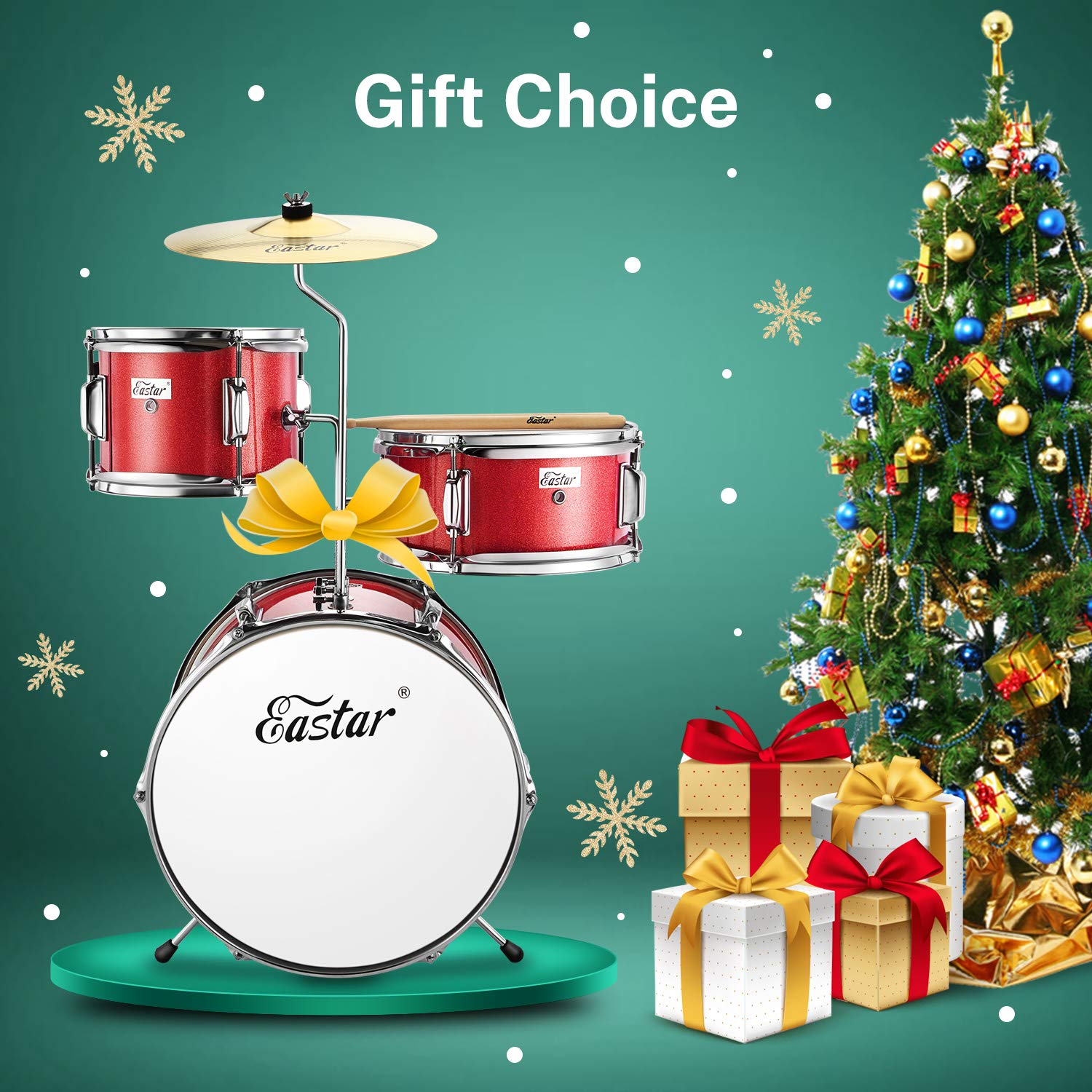 Drum Set Eastar 14 inch Drum Kit for Beginners, 3Piece with Adjustable