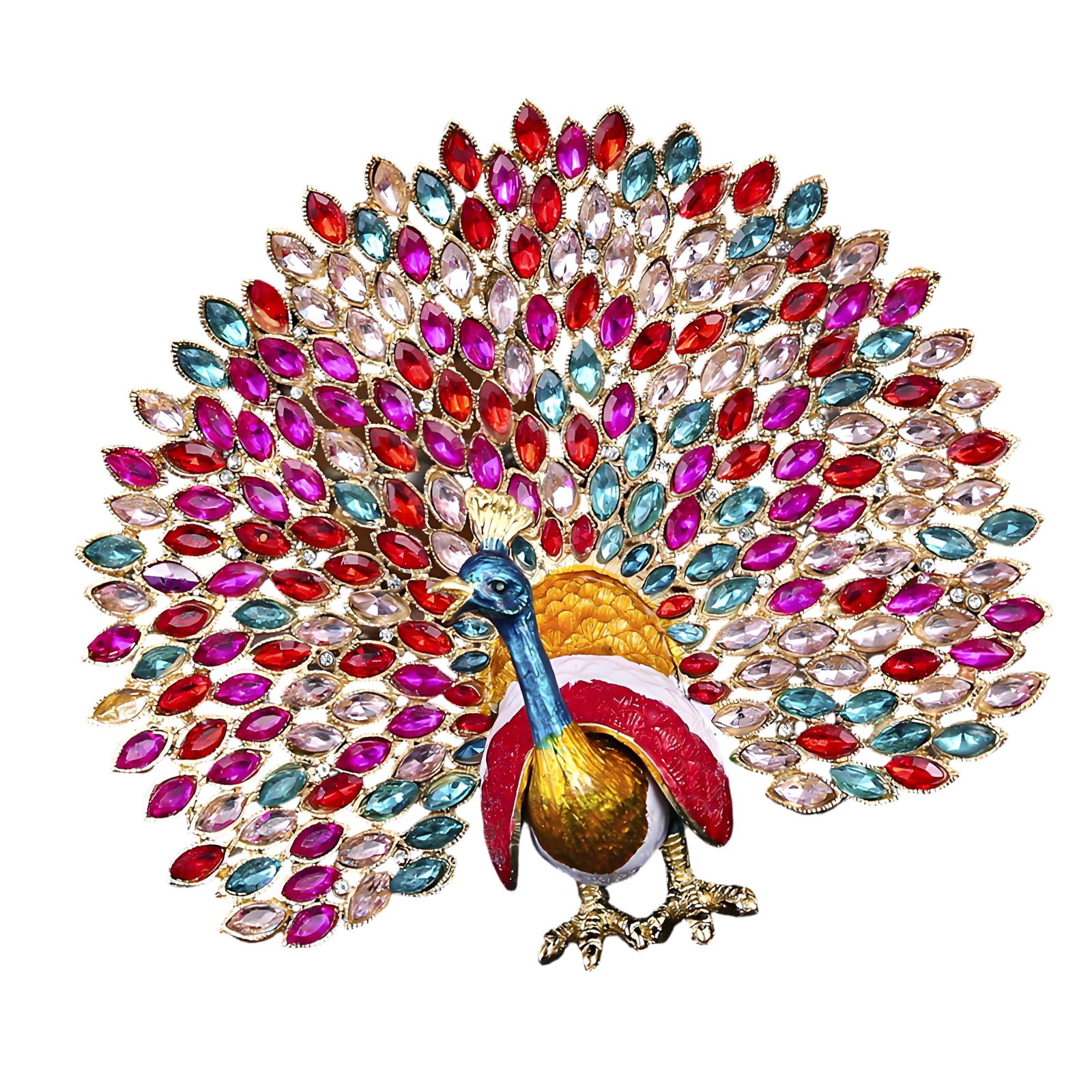 Bird Jewelry Box Zinc Alloy 6.50 X 5.83 in Decorative Tabletop Organizer for Dresser Display and Small Jewelry Retro Trinket Holder Bird Figurine Ornament Organizer Earring Keeper Pendant Case Dresser