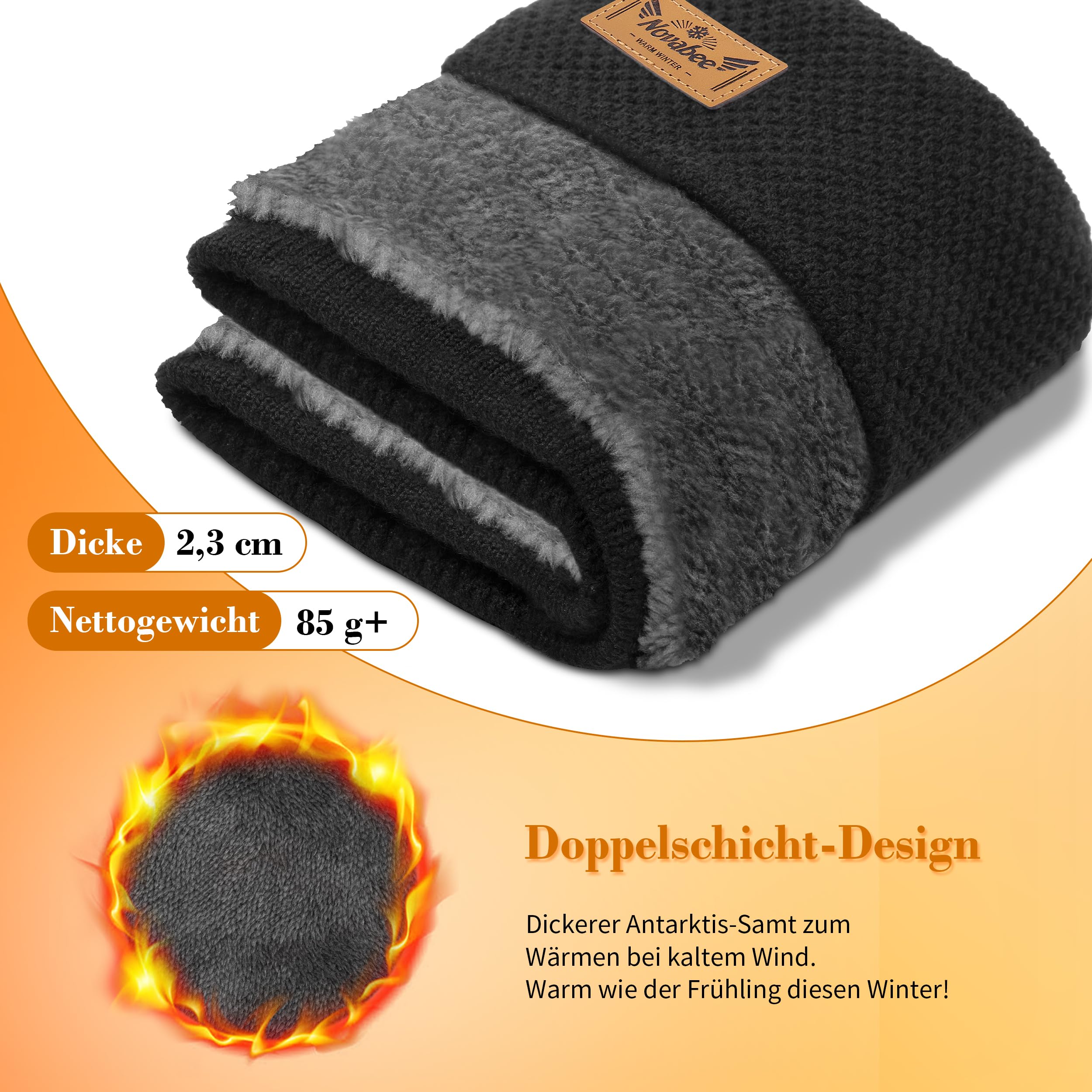 Schlauchschal Herren, Geschenke für Männer & Frauen Weihnachten, mit Verdickt und Weichem Gefüttert Loop Winterschal, Halsmaske, Winddicht und Warm, für Motorrad, Fahrrad, Ski, Outdoor Aktivitäten