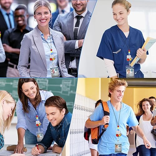 Miniatura 7 de Plifal Cordones para profesores para tarjetas de identificación, carrete retráctil, lindo y divertido diseño de tortuga de dibujos animados con