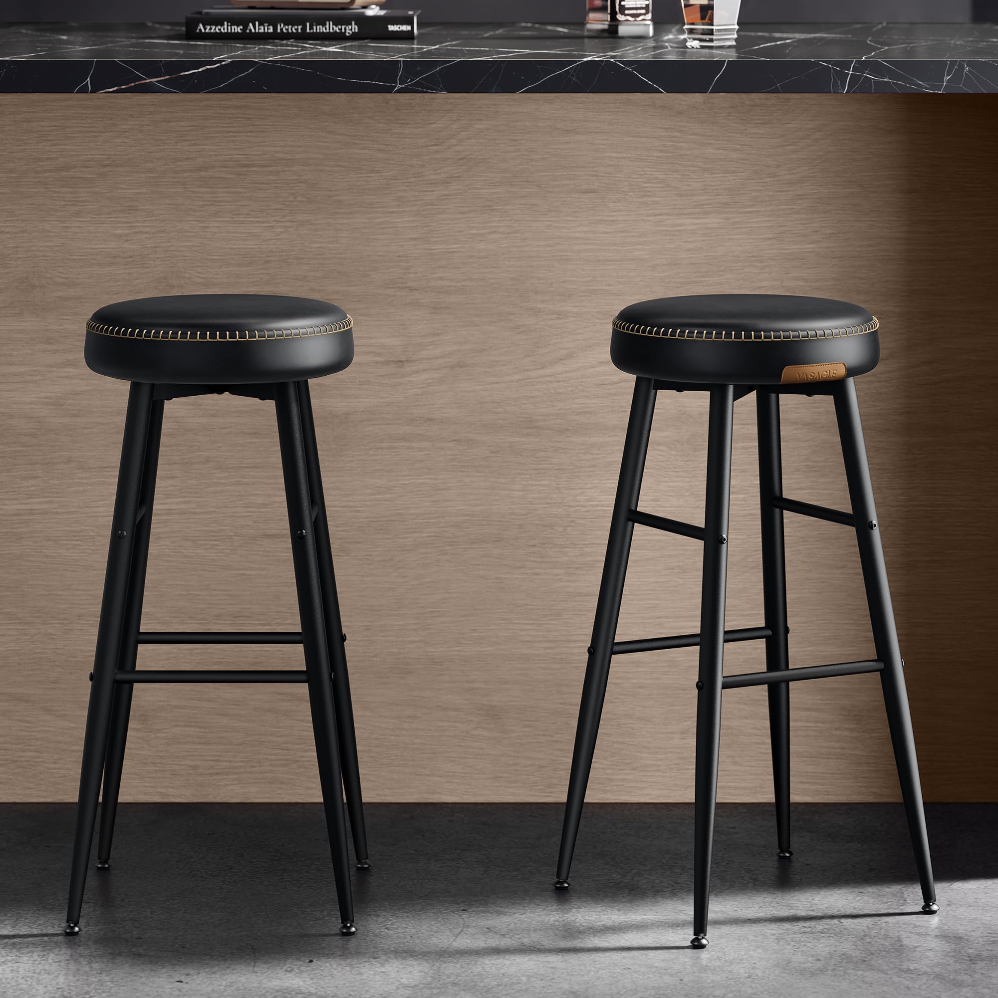 VASAGLE Bar Stools Set of 2, Kitchen Counter Stools, 30-Inch Tall