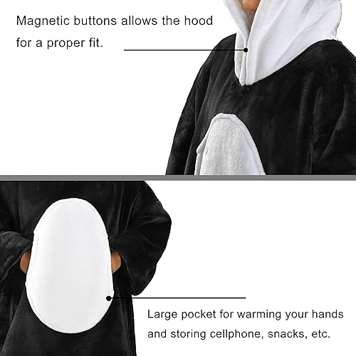 Miniatura 5 de Solaris - Sudadera tipo manta con capucha, cálida, supersuave y acogedora, de sherpa, para adultos y adolescentes, con bolsillo grande, el mejor