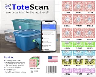 Intelligent QR Labels for Organization/Moving/Storage (45 Unique Labels, 2.5"x3") Multi-Color (red/Green/Blue/Yellow/Purple) (Multi-Color)