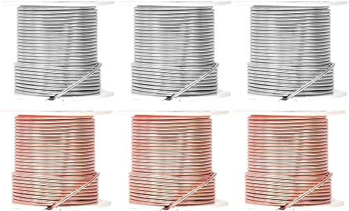 Vista 416 de Mandala Crafts Alambre de aluminio anodizado de calibre 8 para hacer joyas, alambre neutro flexible de color de 128 pies, flexible y flexible