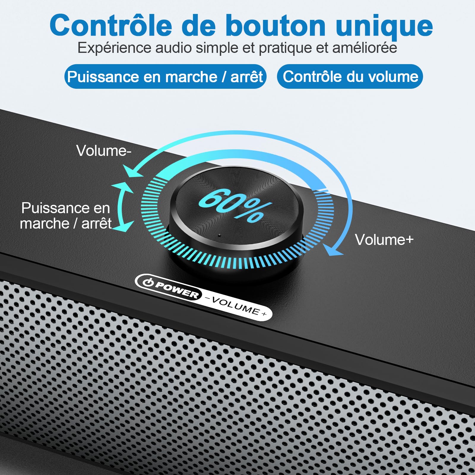 Haut-Parleur USB, Barre de Son HPYLIF H PC, Haut-Parleur de Jeu pour Ordinateur avec Son stéréo Surround, Filaire pour Ordinateur Portable, Ordinateur de Bureau