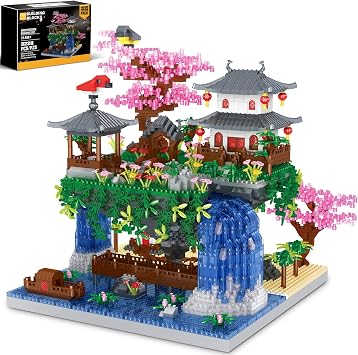 Kitoyz Cherry Blossom Bonsai Tree Building Set, Chinese Architecture of Peach Blossom Micro Mini Building Blocks Set, Japanese Sakura Tree House Building Kit, for Kids Adults 3220 PCS