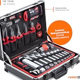 Meister 8971470 Mallette à outils solide en aluminium 131 pièces pour la maison, le garage et l'atelier, remplie professionnellement, boîte à outils complète avec outils - 2