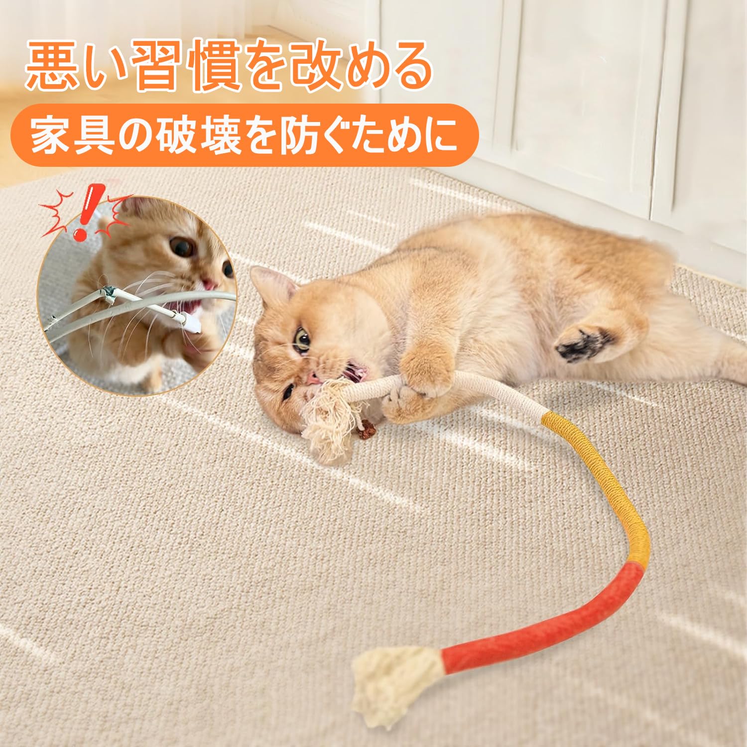Amazon | 猫 玩具 紐 噛むおもちゃ ロープ 3/5点セット 運動不足