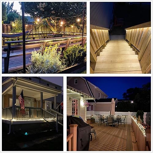 Miniatura 6 de Cuerda de luces LED cálidas de 100 pies, cuerda de luces para exteriores, 110 V, impermeable, ideal para aleros, jardines traseros, Halloween,