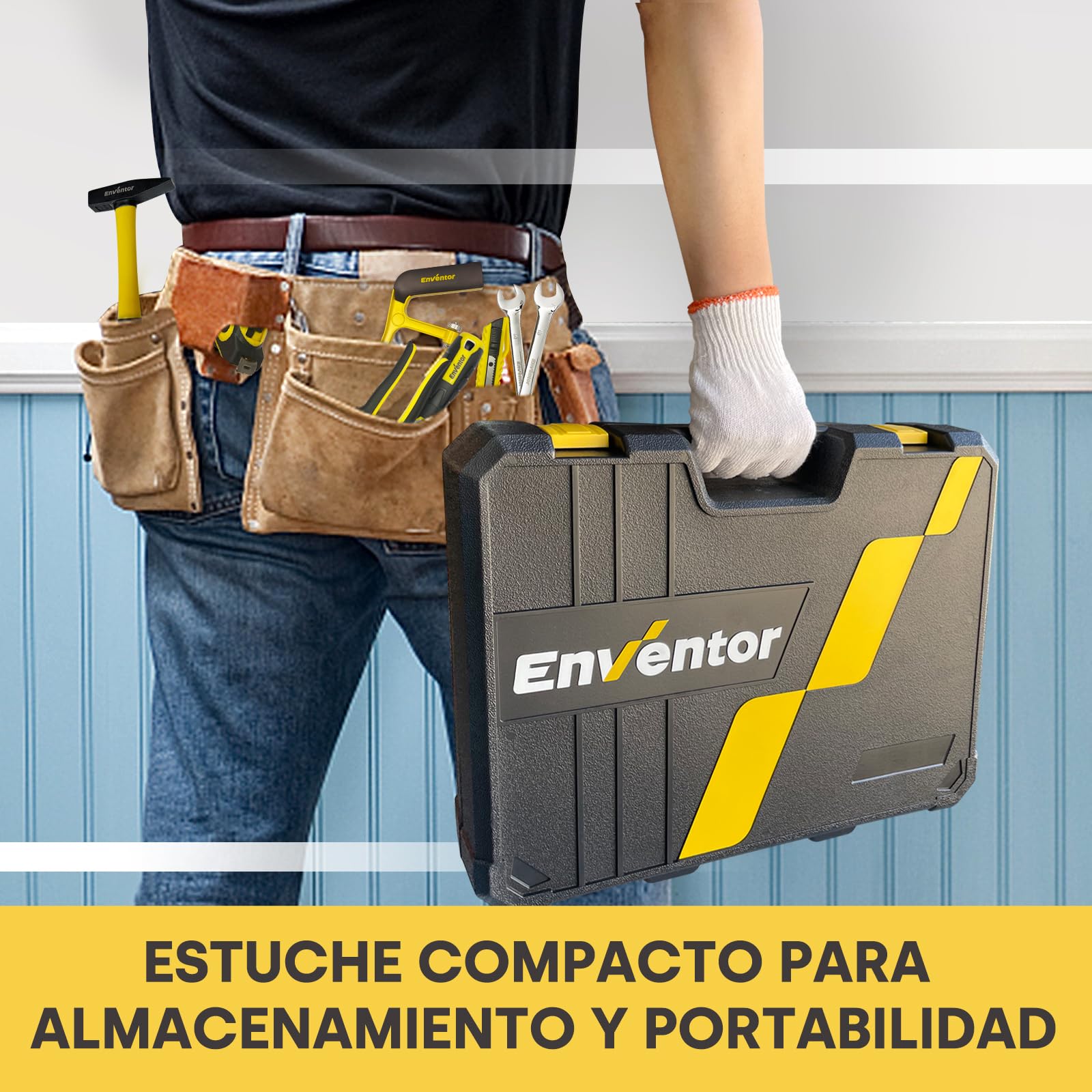 Enventor Caja de Herramientas Completa 280 Piezas, Maletin Herramientas de Mano de Uso General, Kit Juego de Herramientas, Set Herramientas Portable para Bricolaje y Arreglos Diarios