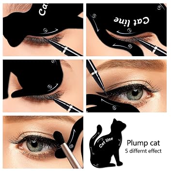 TailaiMei Eyeliner Stencils, Soft Silicone Material Smoky Eyeshadow Applicators Guide Template Tool