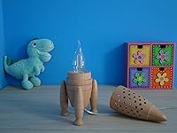 Vista 2 de Lámpara de cohete espacial, lámpara de madera cohete para niños